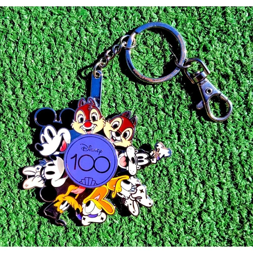 Disney 100 Celebration Collection Mickey & Friends Spinner Keyring Accessory EUC